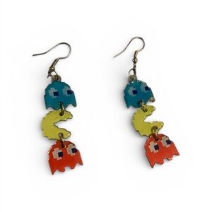 Colorful Arcade Game Earrings pac man